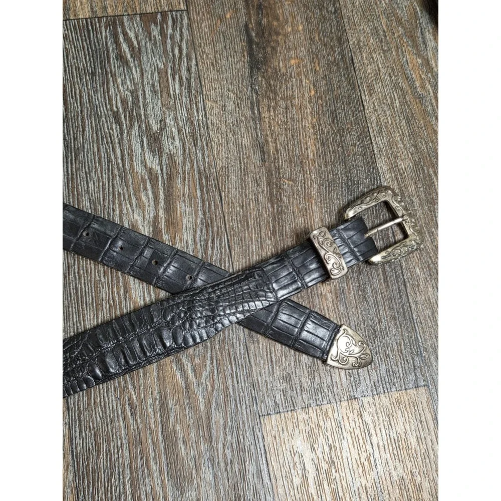 Black Jack Belts Mens 40 Genuine American Alligator Western Leather Belt Black
